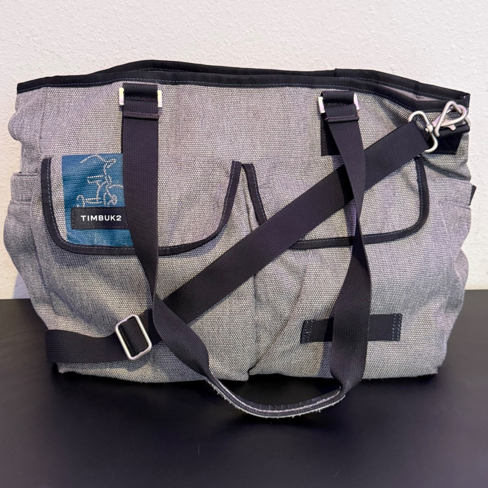 Timbuk2 Stork Diaper Messenger Bag Grey Crossbody Multi Pocket Utility‎ Tricycle